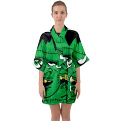 Buy Me A Coffee Halloween Quarter Sleeve Kimono Robe