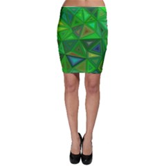 Green Triangle Background Polygon Bodycon Skirt by Celenk