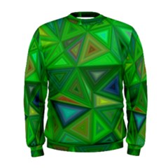 Green Triangle Background Polygon Men s Sweatshirt by Celenk