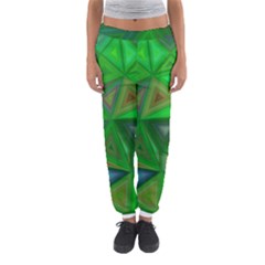 Green Triangle Background Polygon Women s Jogger Sweatpants by Celenk