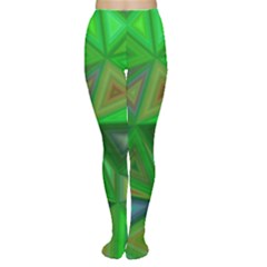 Green Triangle Background Polygon Women s Tights by Celenk