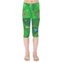 Green Triangle Background Polygon Kids  Capri Leggings  View1