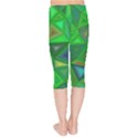 Green Triangle Background Polygon Kids  Capri Leggings  View2