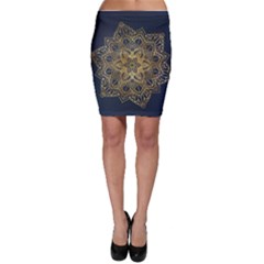 Gold Mandala Floral Ornament Ethnic Bodycon Skirt