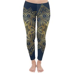 Gold Mandala Floral Ornament Ethnic Classic Winter Leggings