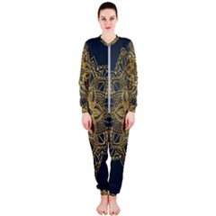 Gold Mandala Floral Ornament Ethnic OnePiece Jumpsuit (Ladies) 