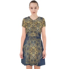 Gold Mandala Floral Ornament Ethnic Adorable in Chiffon Dress