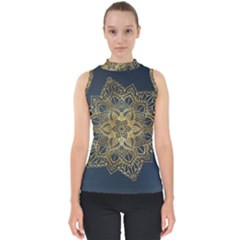 Gold Mandala Floral Ornament Ethnic Shell Top