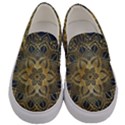 Gold Mandala Floral Ornament Ethnic Men s Canvas Slip Ons View1