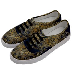 Gold Mandala Floral Ornament Ethnic Men s Classic Low Top Sneakers by Celenk