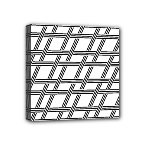 Grid Pattern Seamless Monochrome Mini Canvas 4  X 4  by Celenk