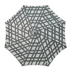 Grid Pattern Seamless Monochrome Golf Umbrellas by Celenk