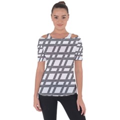 Grid Pattern Seamless Monochrome Short Sleeve Top by Celenk