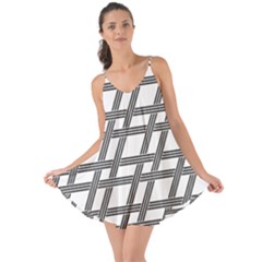 Grid Pattern Seamless Monochrome Love The Sun Cover Up