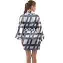 Grid Pattern Seamless Monochrome Long Sleeve Kimono Robe View2