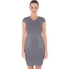 Diagonal Stripe Pattern Seamless Capsleeve Drawstring Dress  by Celenk