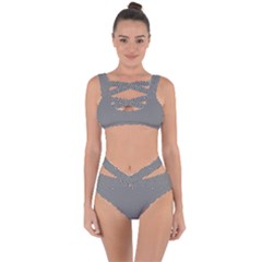 Diagonal Stripe Pattern Seamless Bandaged Up Bikini Set 