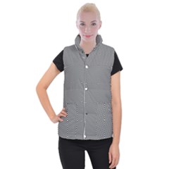 Diagonal Stripe Pattern Seamless Women s Button Up Puffer Vest by Celenk