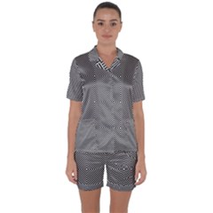 Diagonal Stripe Pattern Seamless Satin Short Sleeve Pyjamas Set