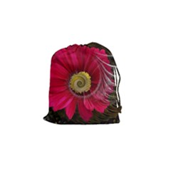 Fantasy Flower Fractal Blossom Drawstring Pouches (small)  by Celenk