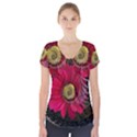 Fantasy Flower Fractal Blossom Short Sleeve Front Detail Top View1