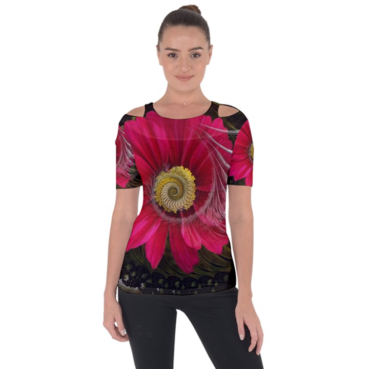 Fantasy Flower Fractal Blossom Short Sleeve Top