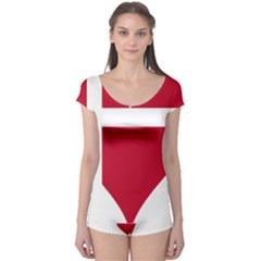 Heart Love Flag Denmark Red Cross Boyleg Leotard  by Celenk