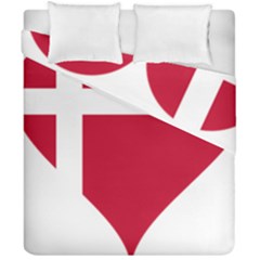 Heart Love Flag Denmark Red Cross Duvet Cover Double Side (california King Size) by Celenk