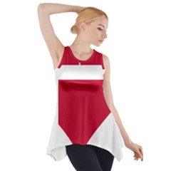 Heart Love Flag Denmark Red Cross Side Drop Tank Tunic by Celenk