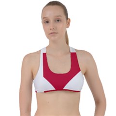 Heart Love Flag Denmark Red Cross Criss Cross Racerback Sports Bra by Celenk