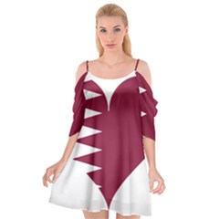 Heart Love Flag Qatar Cutout Spaghetti Strap Chiffon Dress by Celenk