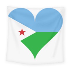 Heart Love Flag Djibouti Star Square Tapestry (large) by Celenk