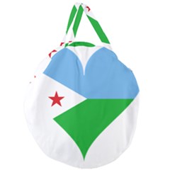 Heart Love Flag Djibouti Star Giant Round Zipper Tote