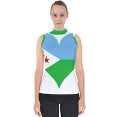 Heart Love Flag Djibouti Star Shell Top