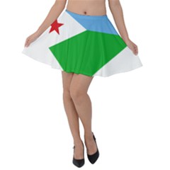 Heart Love Flag Djibouti Star Velvet Skater Skirt