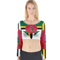 Heart Love Flag Antilles Island Long Sleeve Crop Top View1