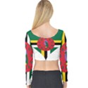 Heart Love Flag Antilles Island Long Sleeve Crop Top View2