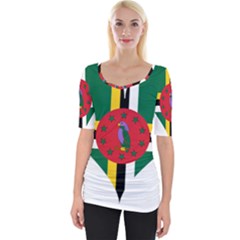 Heart Love Flag Antilles Island Wide Neckline Tee