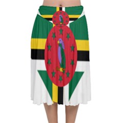 Heart Love Flag Antilles Island Velvet Flared Midi Skirt