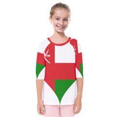 Heart Love Affection Oman Kids  Quarter Sleeve Raglan Tee