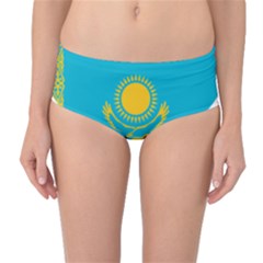 Heart Love Flag Sun Sky Blue Mid-waist Bikini Bottoms by Celenk