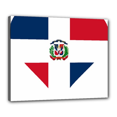 Heart Love Dominican Republic Canvas 20  X 16  by Celenk