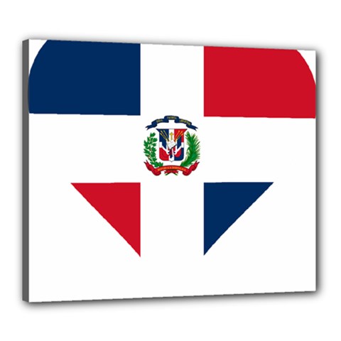 Heart Love Dominican Republic Canvas 24  X 20  by Celenk