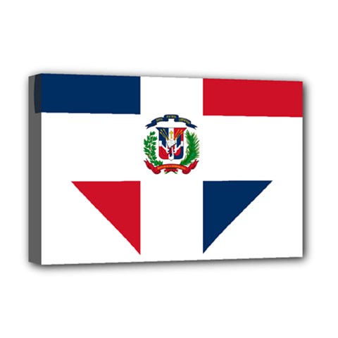 Heart Love Dominican Republic Deluxe Canvas 18  X 12   by Celenk