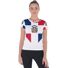 Heart Love Dominican Republic Short Sleeve Sports Top  by Celenk