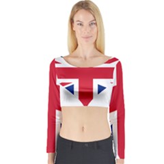 Heart Love Heart Shaped Flag Long Sleeve Crop Top by Celenk