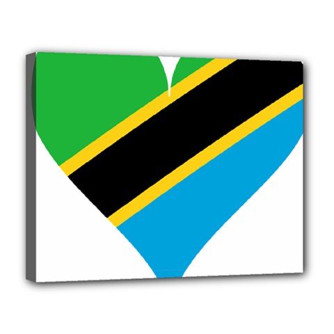 Heart Love Tanzania East Africa Canvas 14  X 11  by Celenk