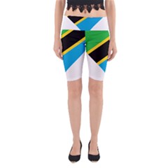 Heart Love Tanzania East Africa Yoga Cropped Leggings by Celenk