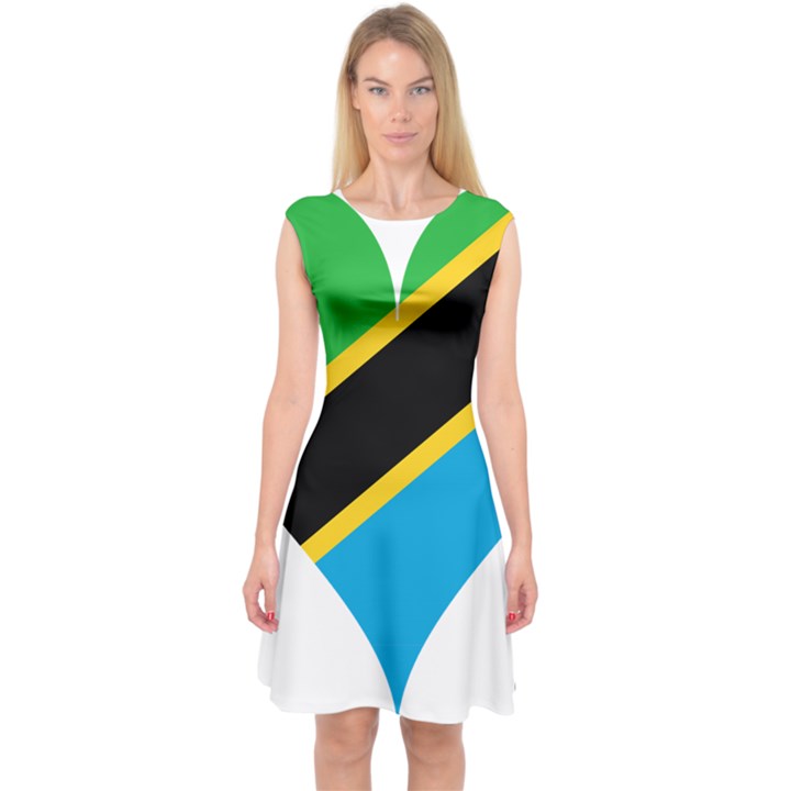 Heart Love Tanzania East Africa Capsleeve Midi Dress