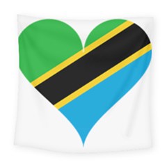 Heart Love Tanzania East Africa Square Tapestry (large) by Celenk